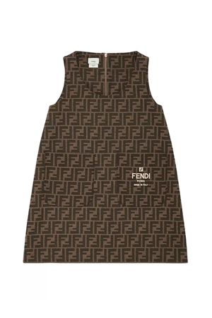 abito in cotone marrone FENDI KIDS | JFB712AQTKF15B6